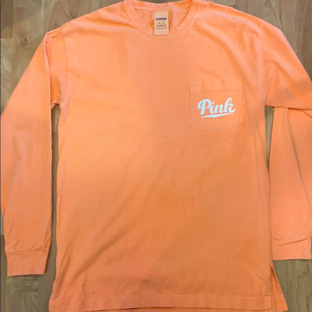 PINK oversized long sleeve tee